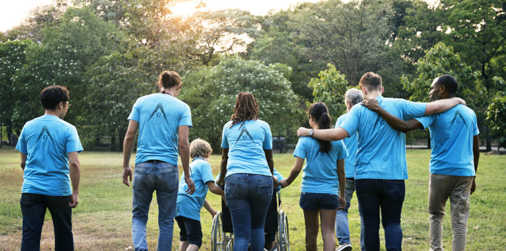 Group of volunteers from the back
